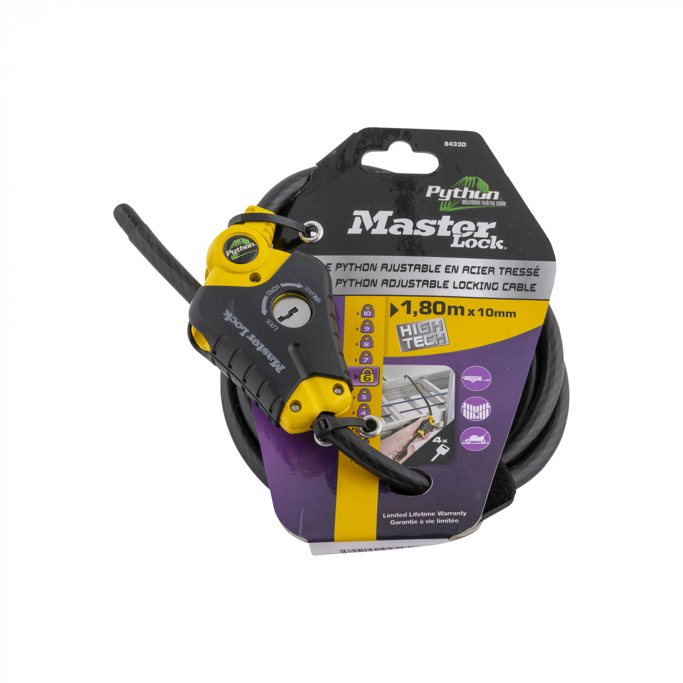 Wirelås Master Lock Python10mm x1,8m